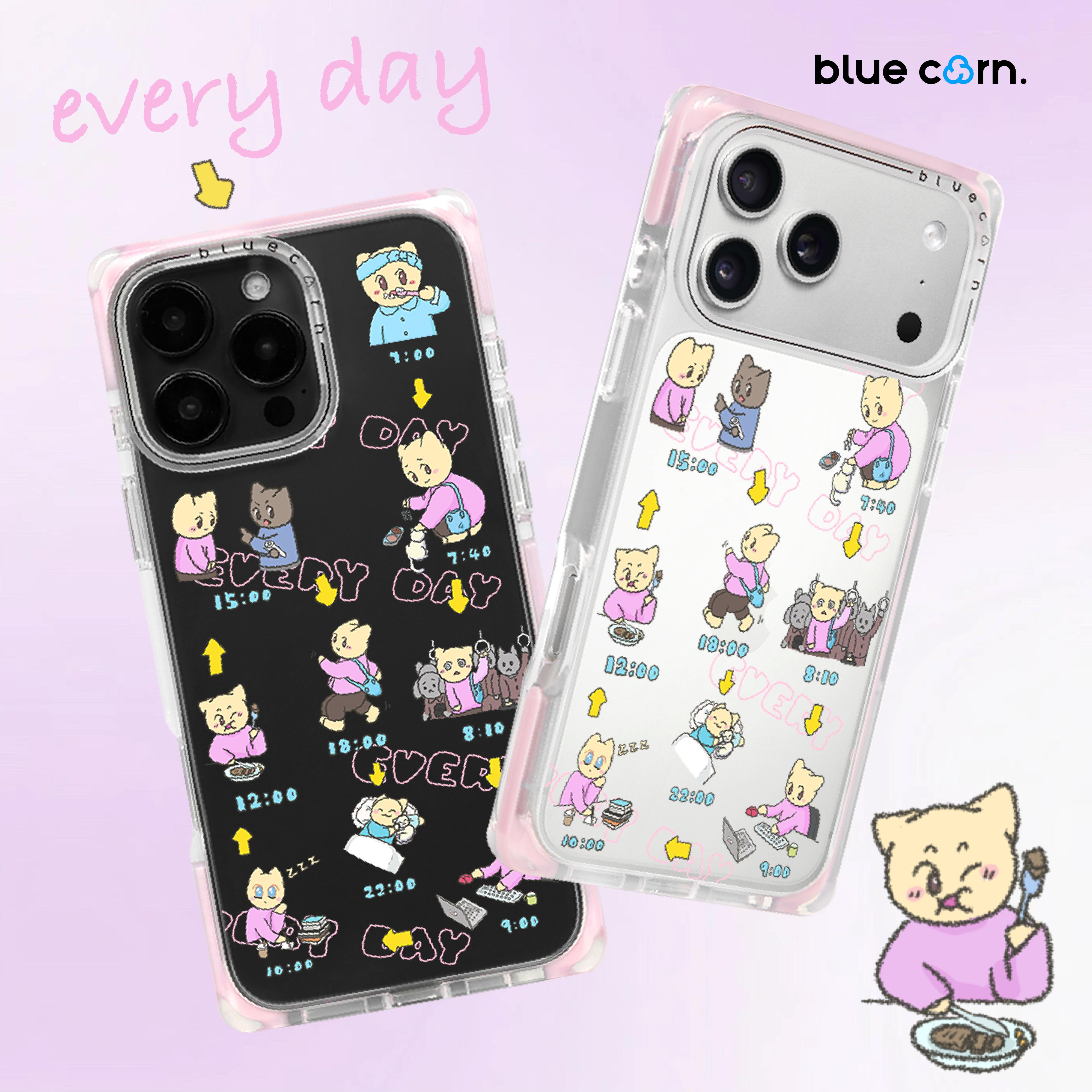 【bluecorn】蓝色苞米艺术家浮浮面 每天适用于iPhone 17 16 PRO MAX 15 magsafe 磁吸防摔手机壳卡通保护套