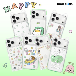 【bluecorn】蓝色苞米薄荷布丁奶方合集适用于苹果iPhone17/16/15/PRO/MAX magsafe磁吸方形渐变直角边手机壳
