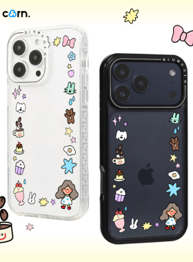 【bluecorn】蓝色苞米原创涂鸦小相框适用于iPhone 17/16/PRO/MAX/15 magsafe 磁吸防摔手机壳卡通全包保护套