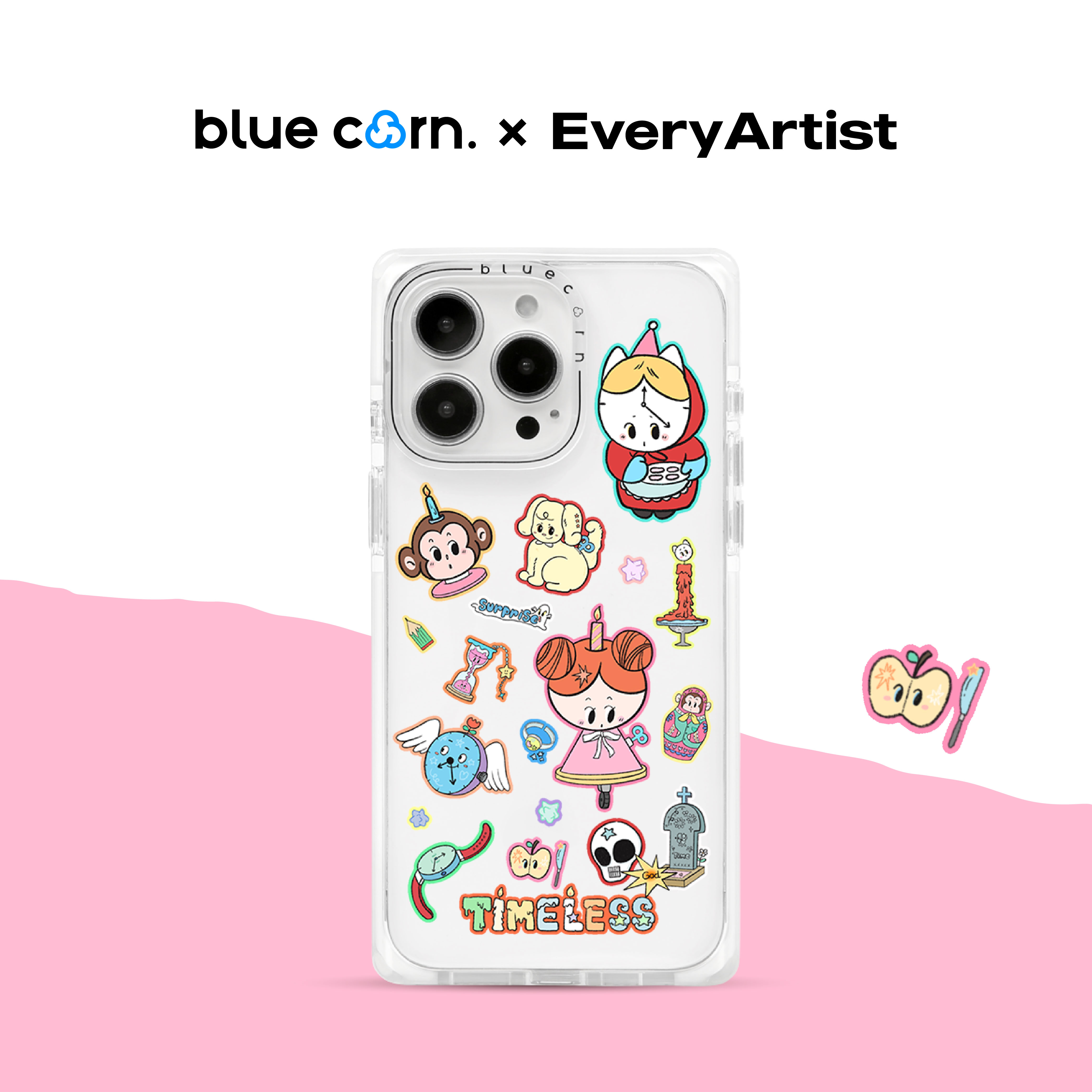 【bluecorn】蓝色苞米艺术家系列Timeless适用于iPhone16/15/14 PROMAXmagsafe镜面磁吸全包防摔手机壳保护套