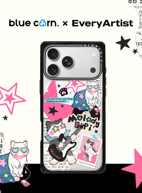 【bluecorn】蓝色苞米艺术家系列摇滚pipi适用于iPhone 17/16/15PRO MAX magsafe镜面磁吸全包防摔手机壳 套