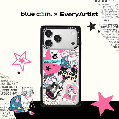 【bluecorn】蓝色苞米艺术家系列摇滚pipi适用于iPhone 17/16/15PRO MAX magsafe镜面磁吸全包防摔手机壳 套