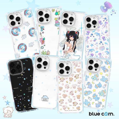 【bluecorn】蓝色苞米奶方Milkangle海盐布丁方形直角边手机壳适用于iPhone 17 16 PROMAX磁吸magesafe保护套