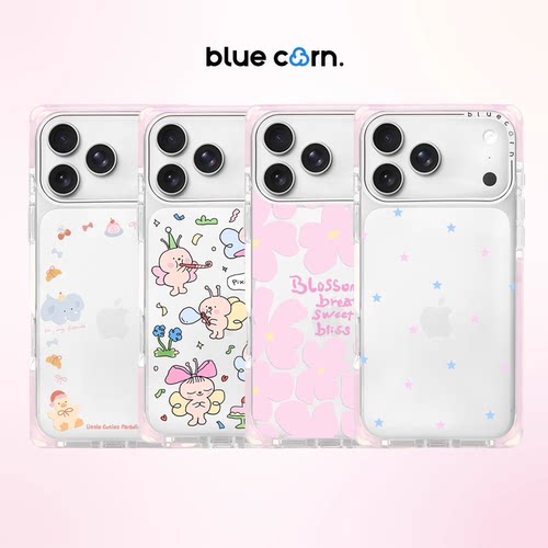 【bluecorn】蓝色苞米原创 草莓布丁方形直角边手机壳合集适用于iPhone 17PROMAX magsafe磁吸防摔全包保护套