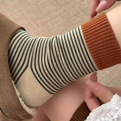 早秋！美拉德条纹袜袜～四季棉袜