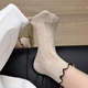 纯棉网眼短袜拼色长袜巨巨巨透气 花边镂空超薄袜子女夏季 薄款