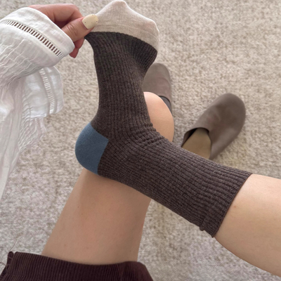 袜子女无骨中筒袜春秋款堆堆袜