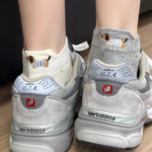 薄款 后跟刺绣白色袜子女春夏季 纯棉短袜韩系ins潮夏天透气短筒袜