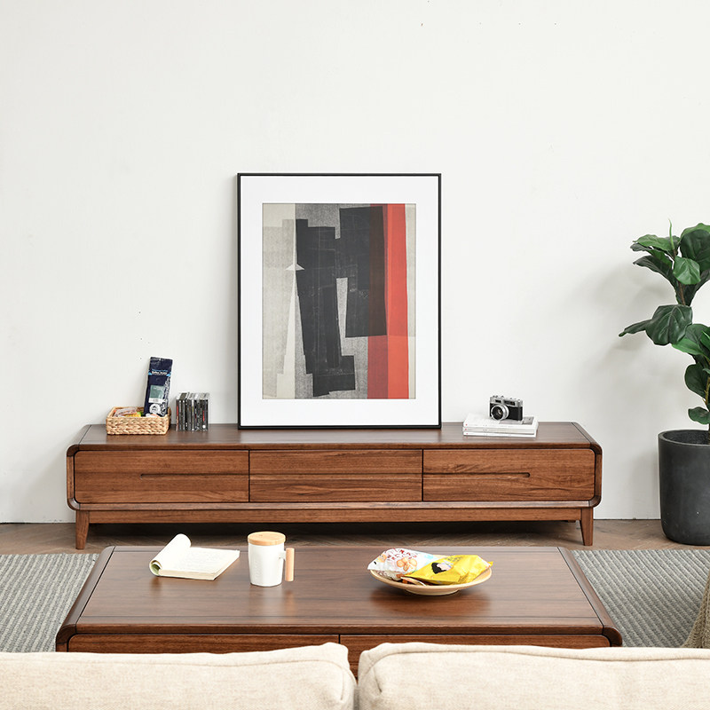 北欧实木电视机柜茶几组合 小户型客厅简约中式乌金木全实木家具|ruв категории жилой мебели, кабинет, телевизионный шкаф - от Buy2taobao.com для оказания профессиональной услуги покупки агента Taobao