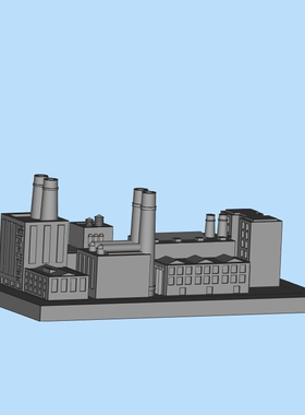 城市郊区的工厂 建筑模型01200917三维图纸（STL格式）
