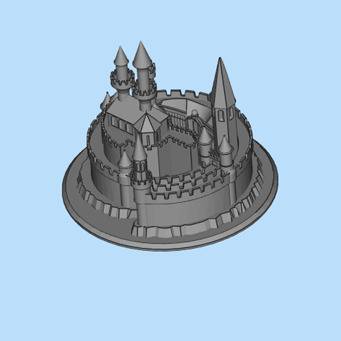 梦幻城堡建筑模型0120101三维图纸(stl格式)