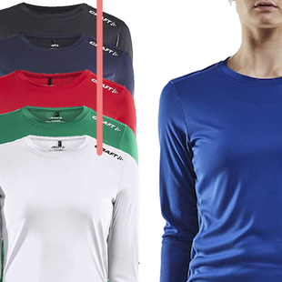 craft 1907365圆领透气排汗速干长袖t恤女款跑步健身防晒运动