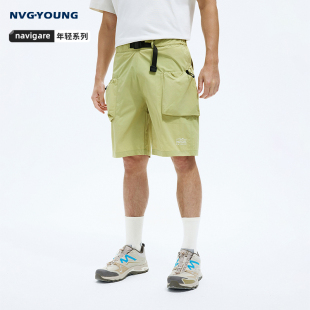 短裤 宽松工装 男2026夏季 Navigare意大利小帆船绿色户外休闲五分裤