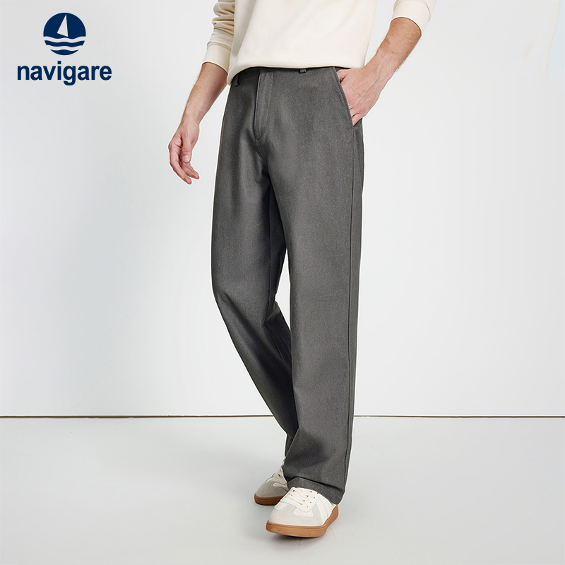 Navigare微阔通勤直筒休闲裤