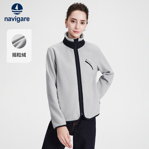 Navigare摇粒绒通勤厚款短外套