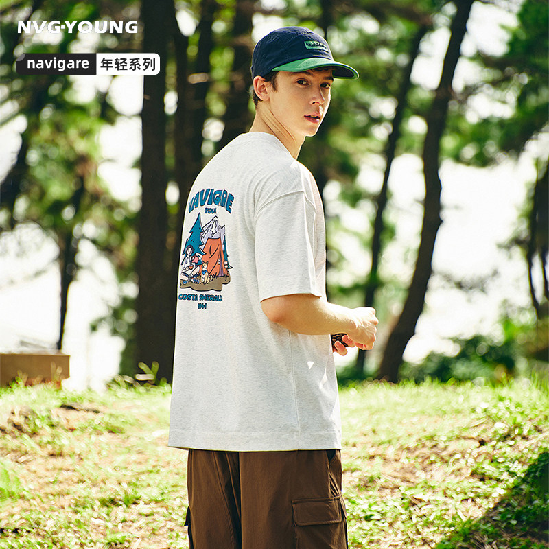 Navigare意大利小帆船宽松套头短袖T恤男2026夏季速干户