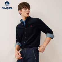[灯芯绒]Navigare意大利小帆船新款纯棉长袖衬衫男士休闲衬衣外套