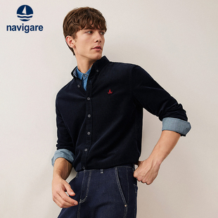 灯芯绒 男士 Navigare意大利小帆船新款 衬衫 休闲衬衣外套 纯棉长袖