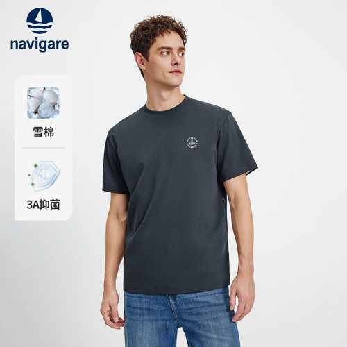Navigare凉感圆领短袖T恤男