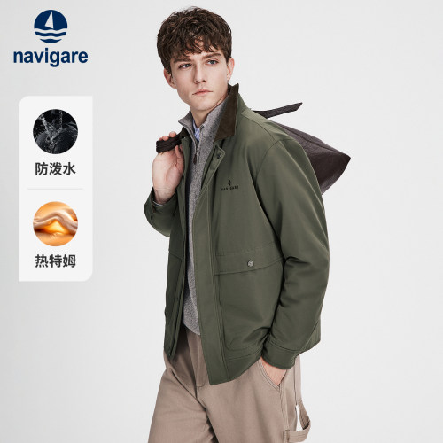 Navigare翻领休闲防水夹棉外套