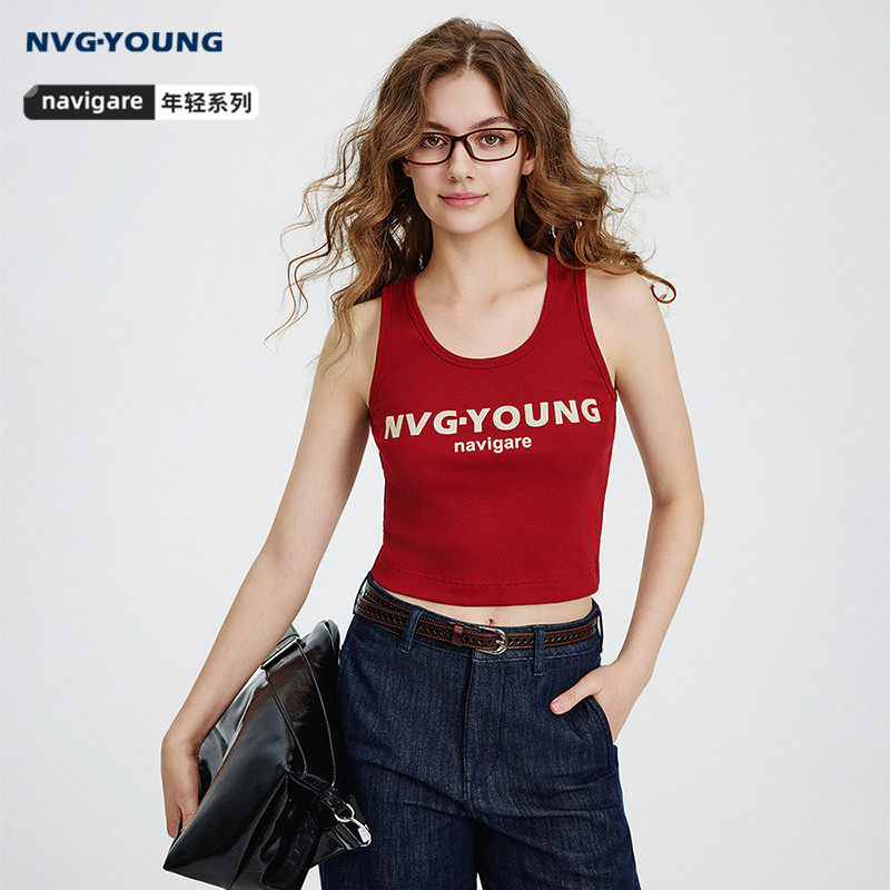 [凉感]Navigare意大利小帆船红色运动背心女2026夏季新