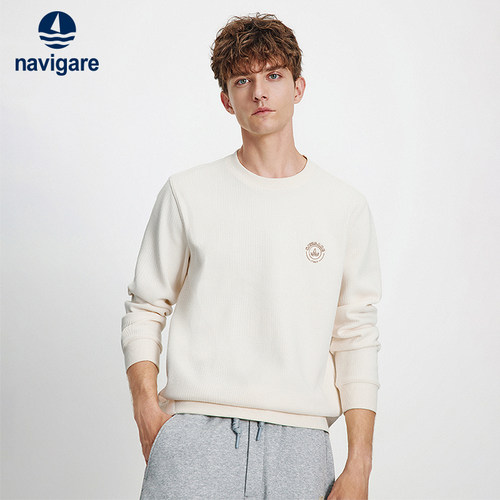 Navigare休闲圆领加绒卫衣