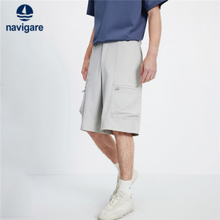 中裤 五分裤 男2026春夏工装 Navigare意大利小帆船宽松防水休闲短裤