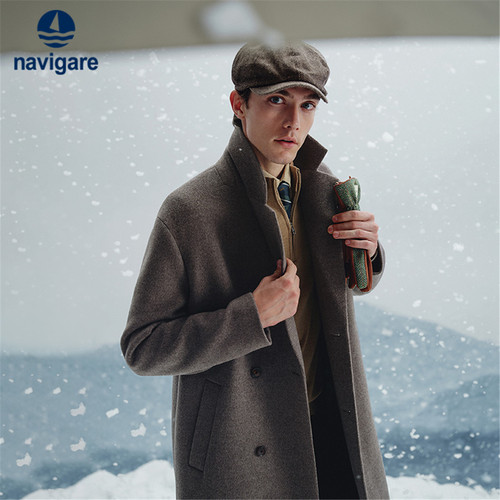 Navigare中长款高支羊毛大衣
