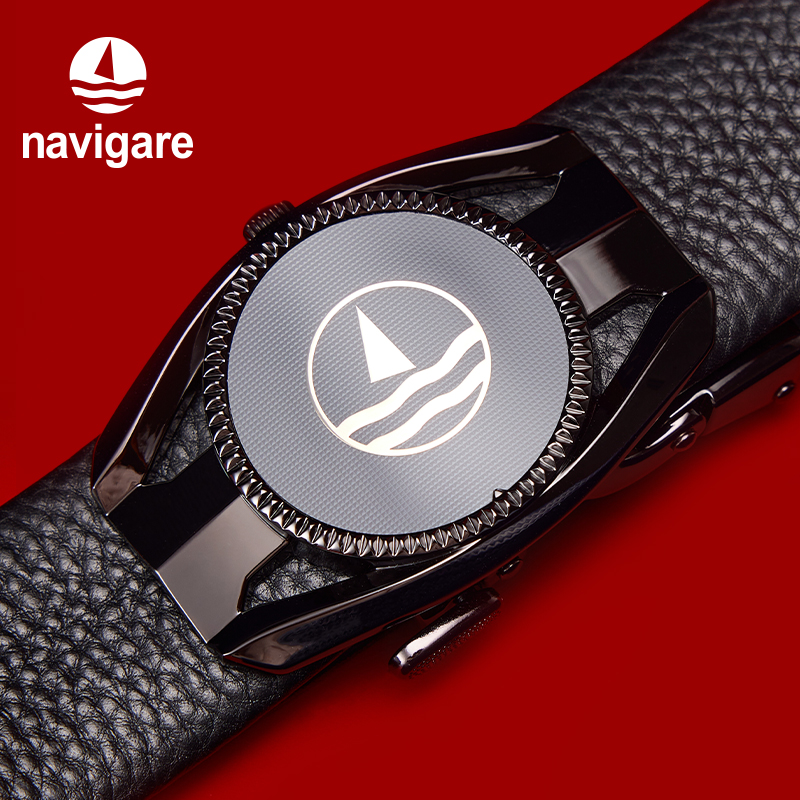 【送男朋友的礼物】Navigare意大利小帆船高级商务牛皮革腰带男士