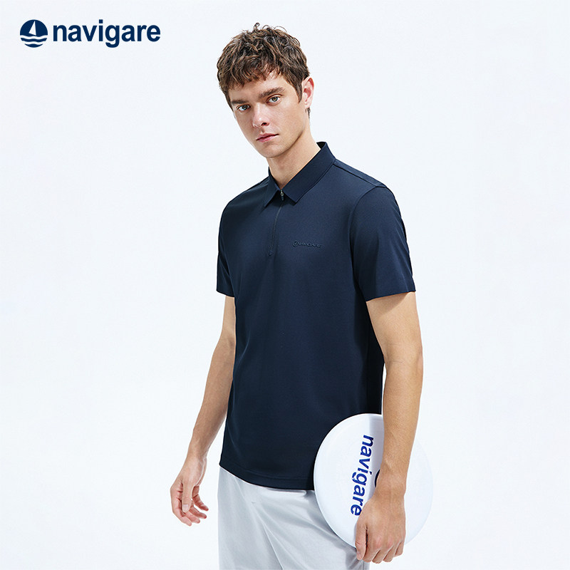 Navigare意大利小帆船凉感套头短袖POLO衫男2026夏季休闲翻领T恤