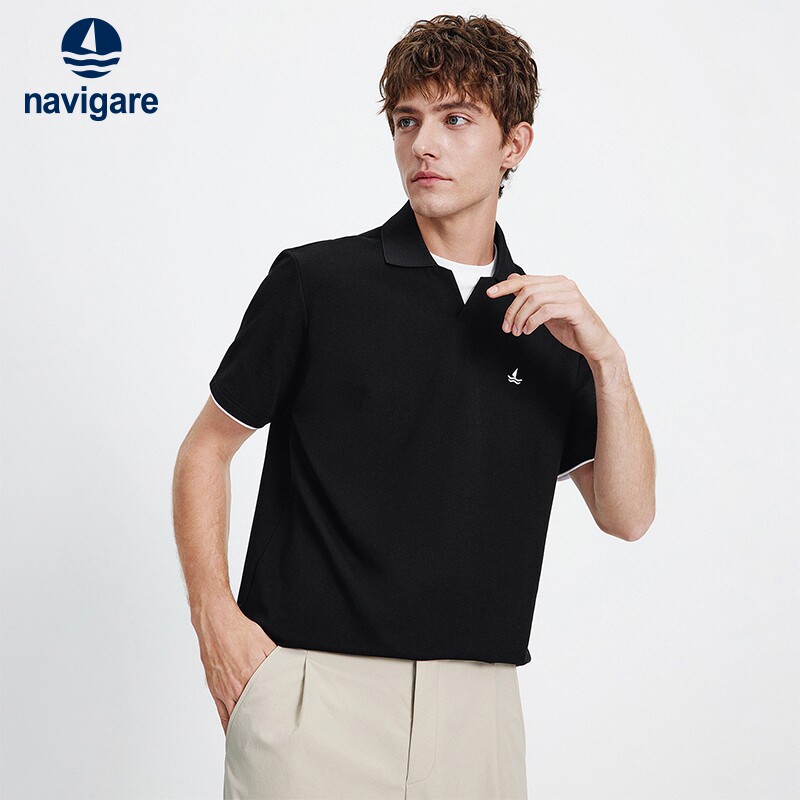 Navigare假两件短袖POLO衫