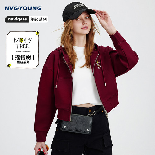 Navigare连帽开衫卫衣外套女