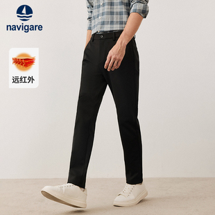 轻暖 通勤修身 Navigare意大利小帆船秋冬新款 男士 直筒长裤 休闲裤