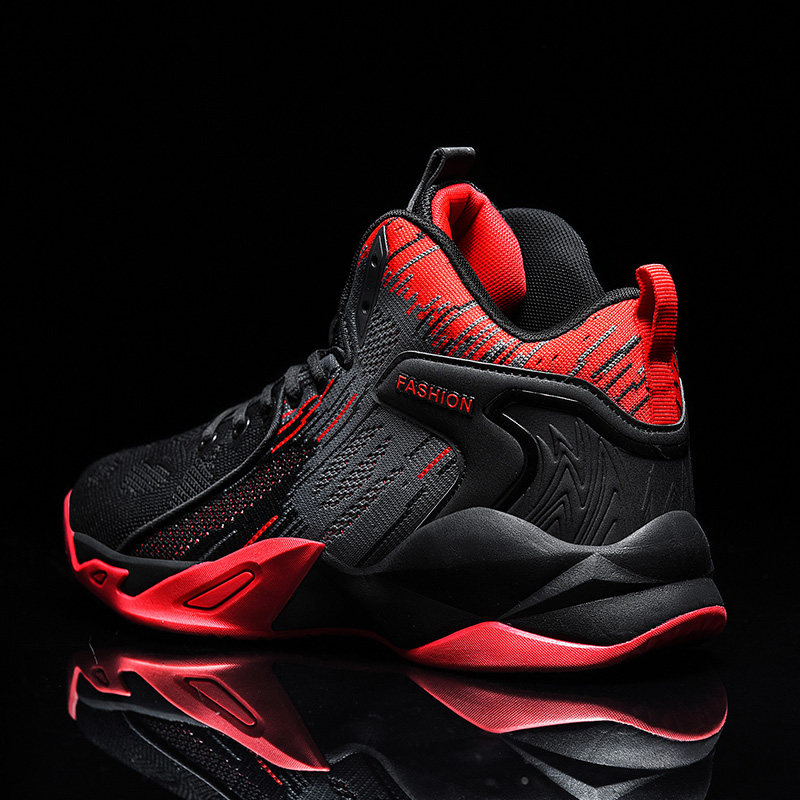 大码男鞋春季透气高帮运动鞋45飞织46鞋子男潮鞋47青少年跑步鞋48