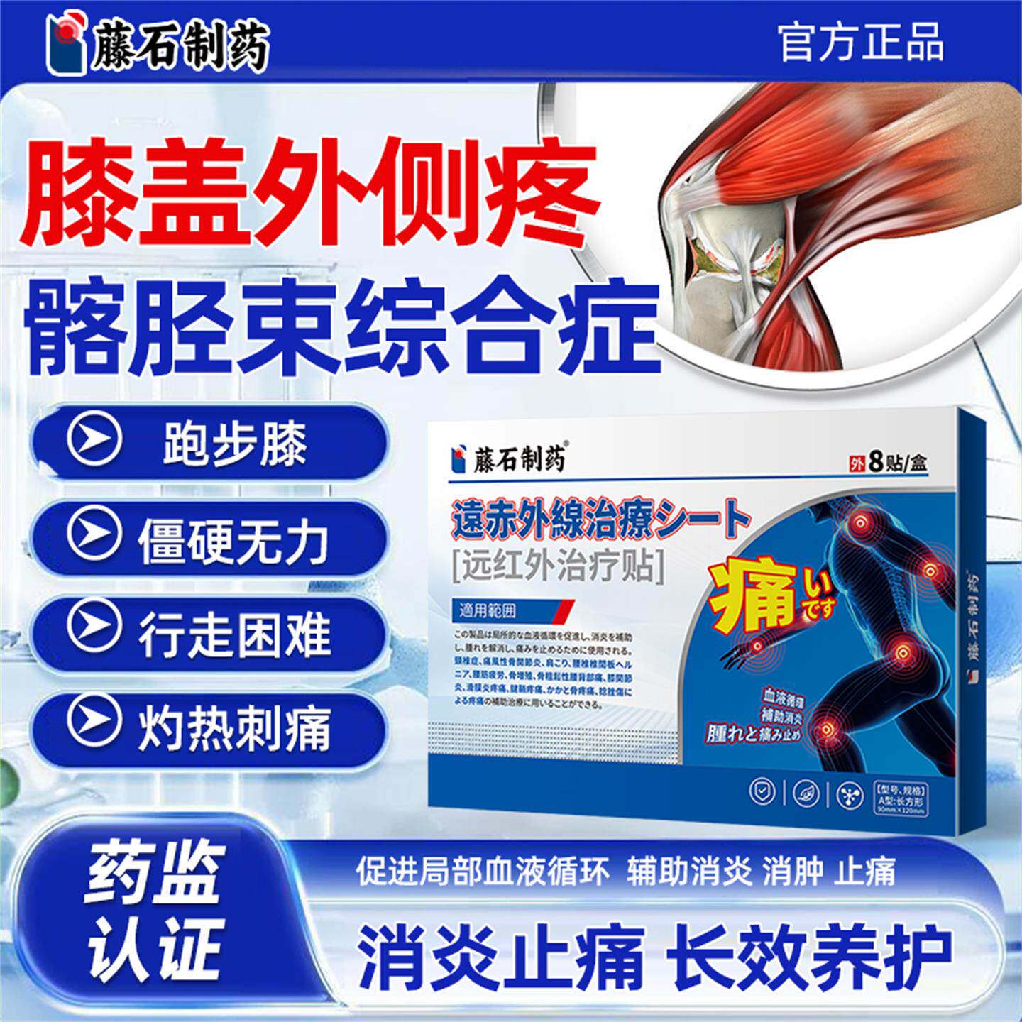 髂胫束综合症大腿膝盖外侧疼痛关节肌肉下蹲困难肿胀摩擦膏药贴YJ