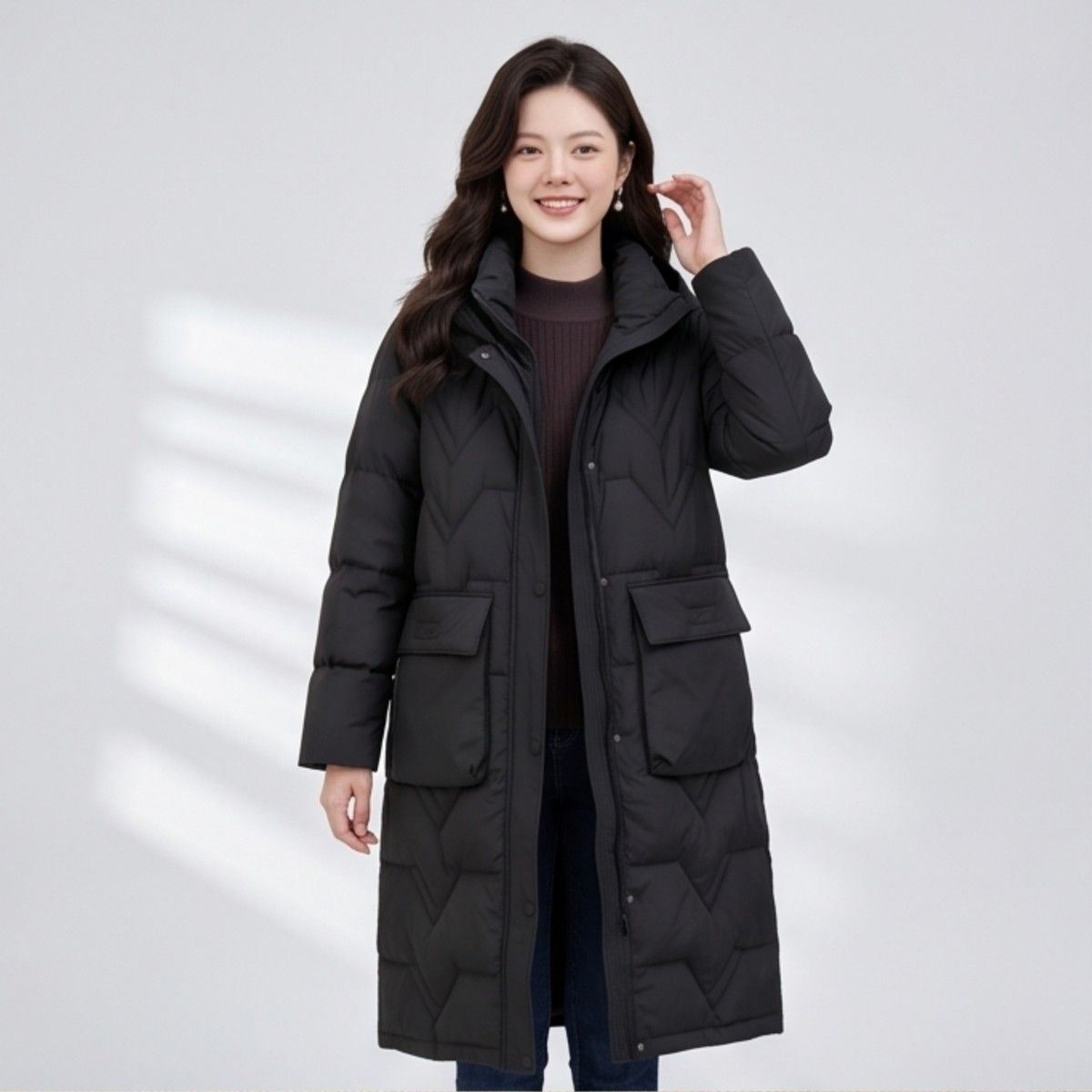 HY264-2026冬季新款黑羽绒服