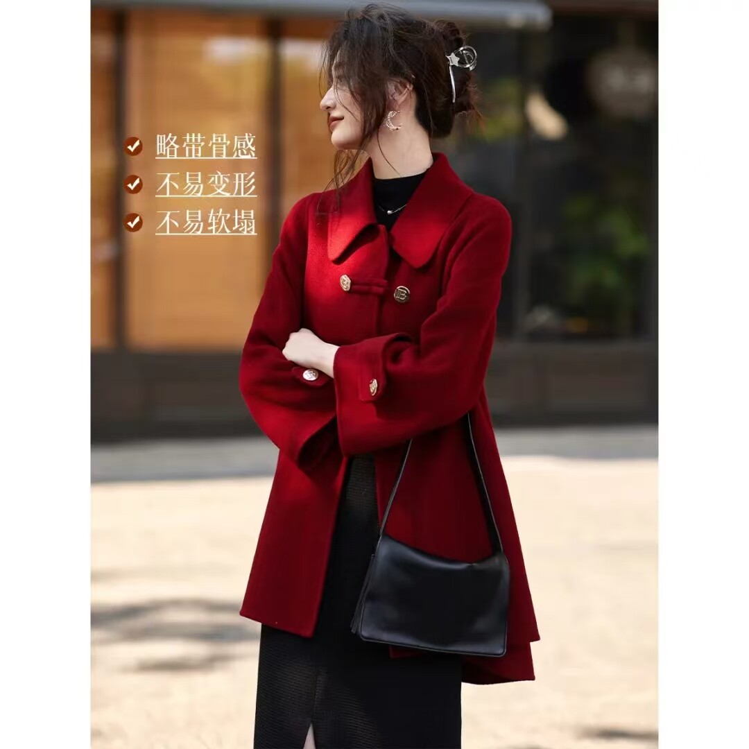MS27双面呢羊绒大衣女2025新款时尚气质韩版纯羊毛大衣外套