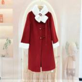 HW633外套女2025新年长款 国风秋冬时尚 气质洋气呢子外套