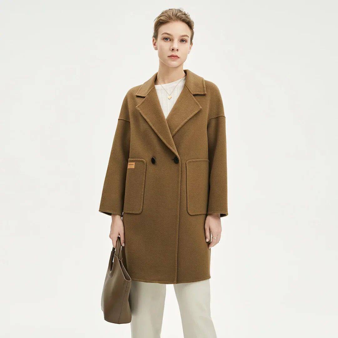 HS272羊毛大衣女2026新款时尚韩版显瘦气质双面呢大衣外套