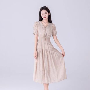 HQ888连衣裙女2026年新款夏款中年女妈妈显瘦气质款休闲减龄