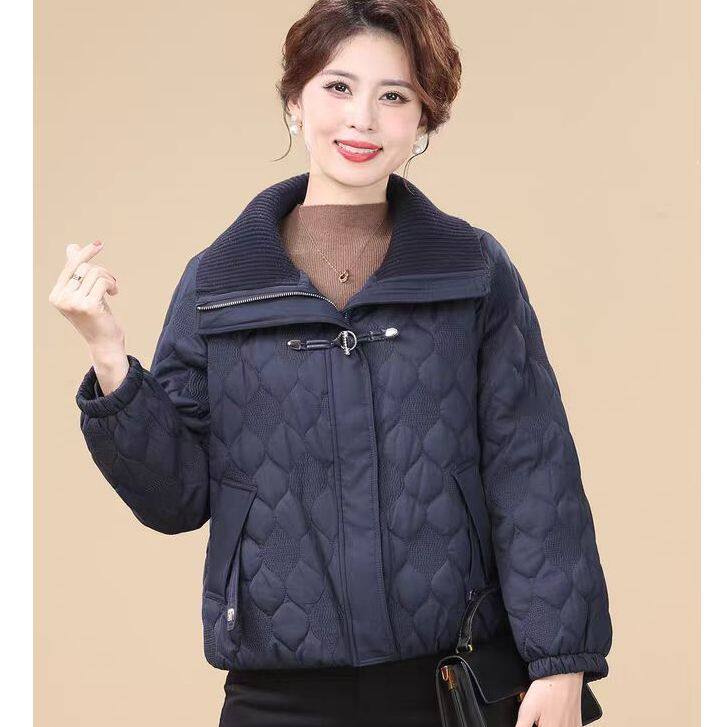 HW623外套女款显瘦时尚气质短棉服中年妈装2026秋冬热销爆款