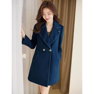 HS281羊绒大衣2025冬季新款双面羊毛大衣中长款毛呢外套