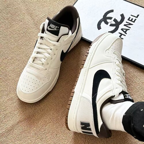 Nike BIG耐克舒适百搭透气运动休闲复古低帮黑白色板鞋854166-101