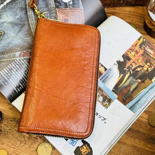 真皮拉链手拿包复古男手腕包