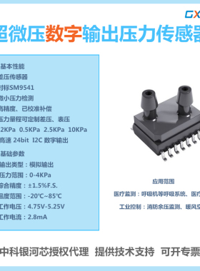 GXP9541表压力传感器芯片对标SM9541数字差压余压监测呼吸机医疗