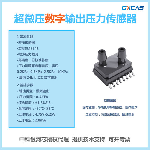 中科银河芯数字微压SM9541传感器