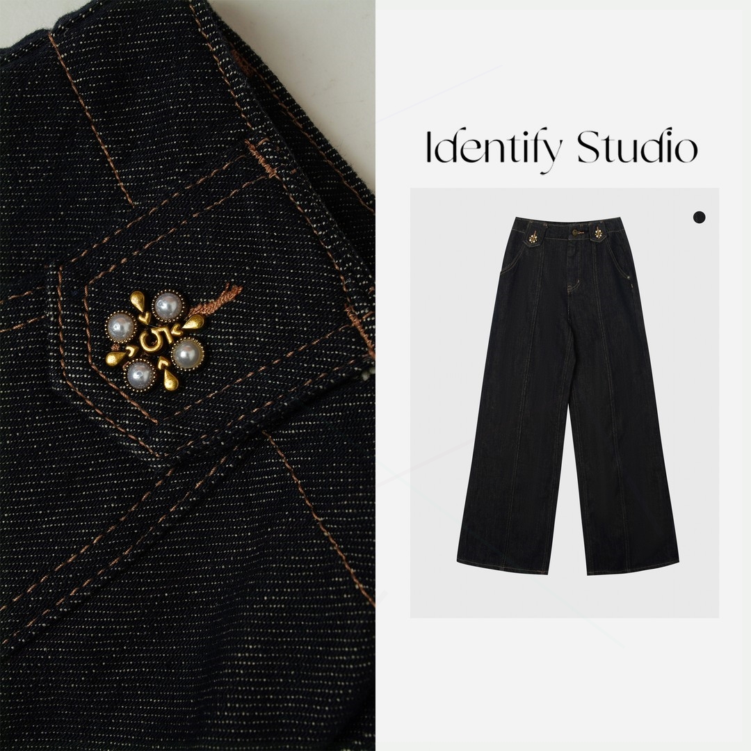 割线设计牛仔裤25AWss9030工作室原创IDENTIFY秋季新款休闲百搭分