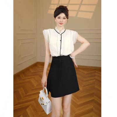 【有里布】甜美木耳衬衫女夏短袖