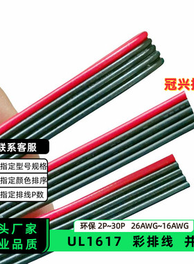 冠兴捷 UL1617并排线5P红边黑色排线20AWG镀锡铜18AWG电子线16AWG