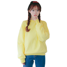 韩版不加绒鹅黄色女小鸡宽松卫衣1
